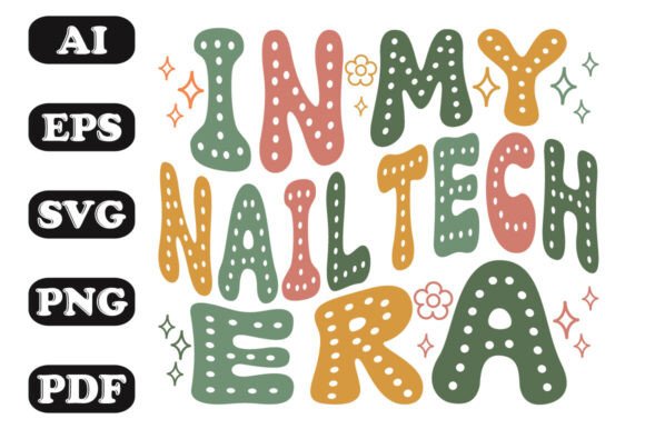 Download In My Nail Tech Era Groovy Wavy T-shirt - Wavy Collection