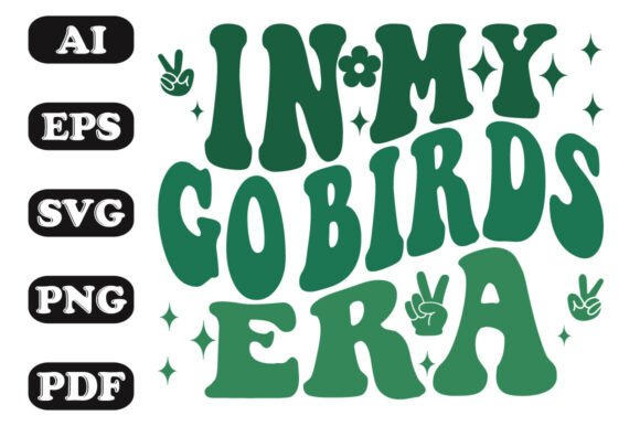 Download In My Go Birds Era Groovy Retro Wavy T-s - Wavy Collection