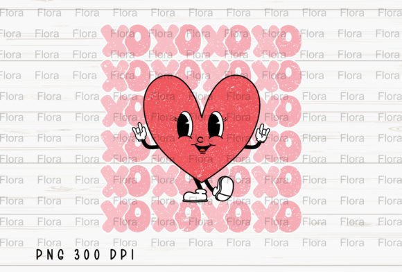 Download Red Heart XOXO Retro Valentine's Day PNG - Premium Bundle