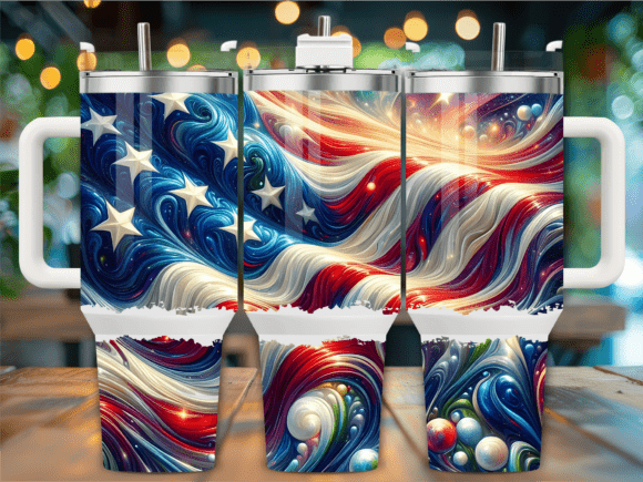 Download Wavy Red White Blue Galaxy 40oz Tumbler - Wavy Collection