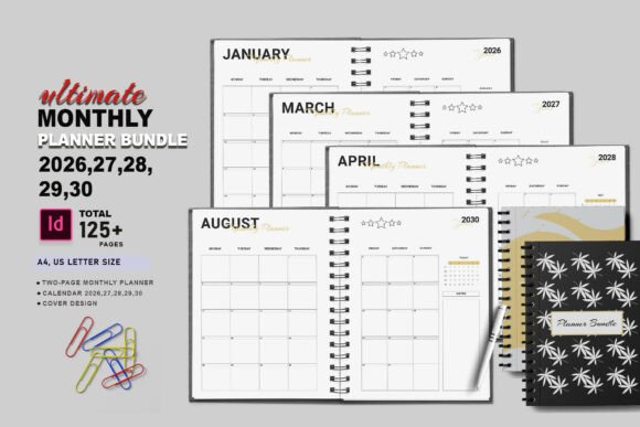 Download Printable Monthly Planner 2026-2030 - Planner Collection